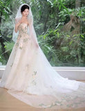 Off Shoulder Tulle Lace Applique White Long Prom Dress, White Long Formal Dress HZ1024
