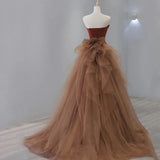 Tulle Velvet Burgundy Long Prom Dress, Burgundy Long Evening Dress HZ1024