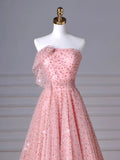Pink Tulle Long Prom Dress, Pink Long Formal Dress HZ1024