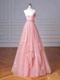 Pink Tulle Long Prom Dress, Pink Long Formal Dress HZ1024