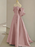 Sweetheart Neck Satin Burgundy Long Prom Dress, Burgundy Long Formal Dress HZ1024