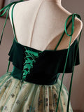 Tulle Lace Sequin Green Short Prom Dress, Green Homecoming Dress HZ1024