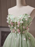A-Line Tulle Short Prom Dress, Cute Green Homecoming Dresses HZ1024