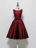 A-Line Satin Black Short Prom Dress, Black Homecoming Dress HZ1024