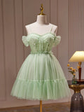 Green Sweetheart Neck Short Prom Dress, Green Homecoming Dress HZ1024