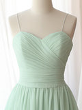 Sweetheart Neck Chiffon Green Short Prom Dress, Green Homecoming Dress HZ1024