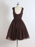 A-Line Short Prom Dresses, Brown Short Homecoming Dress HZ1024