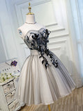Sweetheart Neck Tulle Lace Short Prom Dress, Cute Homecoming Dress HZ1024