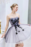 Sweetheart Neck Tulle Lace Short Prom Dress, Cute Homecoming Dress HZ1024