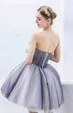 Sweetheart Neck Tulle Lace Short Prom Dress, Cute Homecoming Dress HZ1024