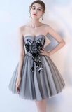 Sweetheart Neck Tulle Lace Short Prom Dress, Cute Homecoming Dress HZ1024