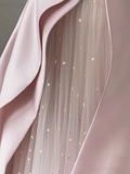 Satin Tulle Pink Long Prom Dress, Pink Long Formal Dress HZ1024