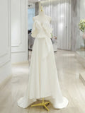 Sweetheart Neck Satin ivory Long Prom Dress, ivory Long Formal Dress HZ1024