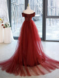 Sweetheart Neck Mermaid Burgundy Long Prom Dress, Burgundy Formal Dress HZ1024