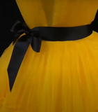 Tulle High Low Prom Dress, Yellow Formal Evening Dress HZ1024