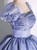 Tulle Long Prom Dress, Tulle Blue Sweet 16 Dress HZ1024