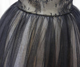 Black Tulle Lace Long Prom Dresses, Black Long Evening Dresses HZ1024