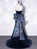 Mermaid Velvet Long Prom Dresses, Velvet Formal Evening Dresses HZ1024