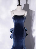 Mermaid Velvet Long Prom Dresses, Velvet Formal Evening Dresses HZ1024