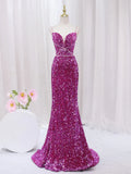 Mermaid Sequin Long Prom Dress, Sequin Long Evening Dress HZ1024