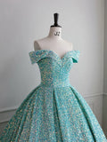 Green Velvet Sequin Long Prom Dress, Velvet Formal Dress HZ1024