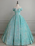 Green Velvet Sequin Long Prom Dress, Velvet Formal Dress HZ1024