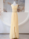 Sweetheart Neck Chiffon Long Prom Dress, Chiffon Formal Evening Dress HZ1024