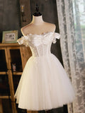 sweetheart neck tulle lace short prom dress tulle homecoming dress HZ1024