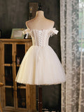 sweetheart neck tulle lace short prom dress tulle homecoming dress HZ1024