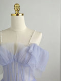 Purple Tulle Long Prom Dress, Purple Formal Dress HZ1024