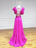 Backless Long Prom Dresses, Red Long Evening Dresses HZ1024