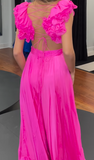 Backless Long Prom Dresses, Red Long Evening Dresses HZ1024