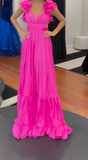Backless Long Prom Dresses, Red Long Evening Dresses HZ1024