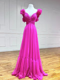 Backless Long Prom Dresses, Red Long Evening Dresses HZ1024