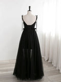 Black Tulle Long Prom Dresses, Black Formal Evening Dresses HZ1024