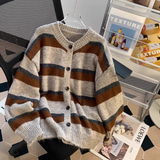 retro contrast striped cardigan HZ1024