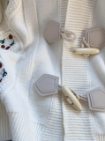 Horn Button Embroidered Cardigan HZ1024