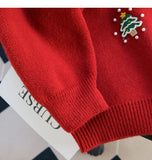 style beaded red doll collar sweater HZ1024