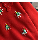style beaded red doll collar sweater HZ1024