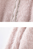 shiny silk tassel long sleeve zipper knitted sweater jacket HZ1024