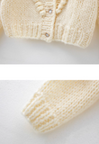thick needle three-dimensional flower beanie sweater knitted cardigan HZ1024