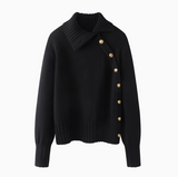 Gold Button Twill Blended Sweater HZ1024