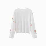 3D Flower Long Sleeve Cardigan Sweater HZ1024