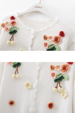 3D Flower Long Sleeve Cardigan Sweater HZ1024