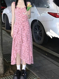 Tea Break Floral Ruffled Sling Dress HZ1024