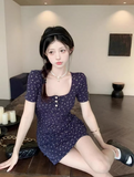 halter back floral dress HZ1024