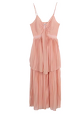 A-line V-Neck Suspender Long Beach Dress Holiday Style Summer Fashion Dress HZ1024