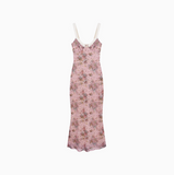 floral V-neck tight suspender dress HZ1024