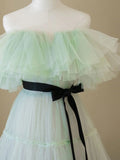 Aline Long Prom Dresses, Off Shoulder Formal Long Green Evening Graduation Dresses HZ1024
