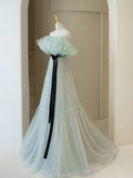 Aline Long Prom Dresses, Off Shoulder Formal Long Green Evening Graduation Dresses HZ1024